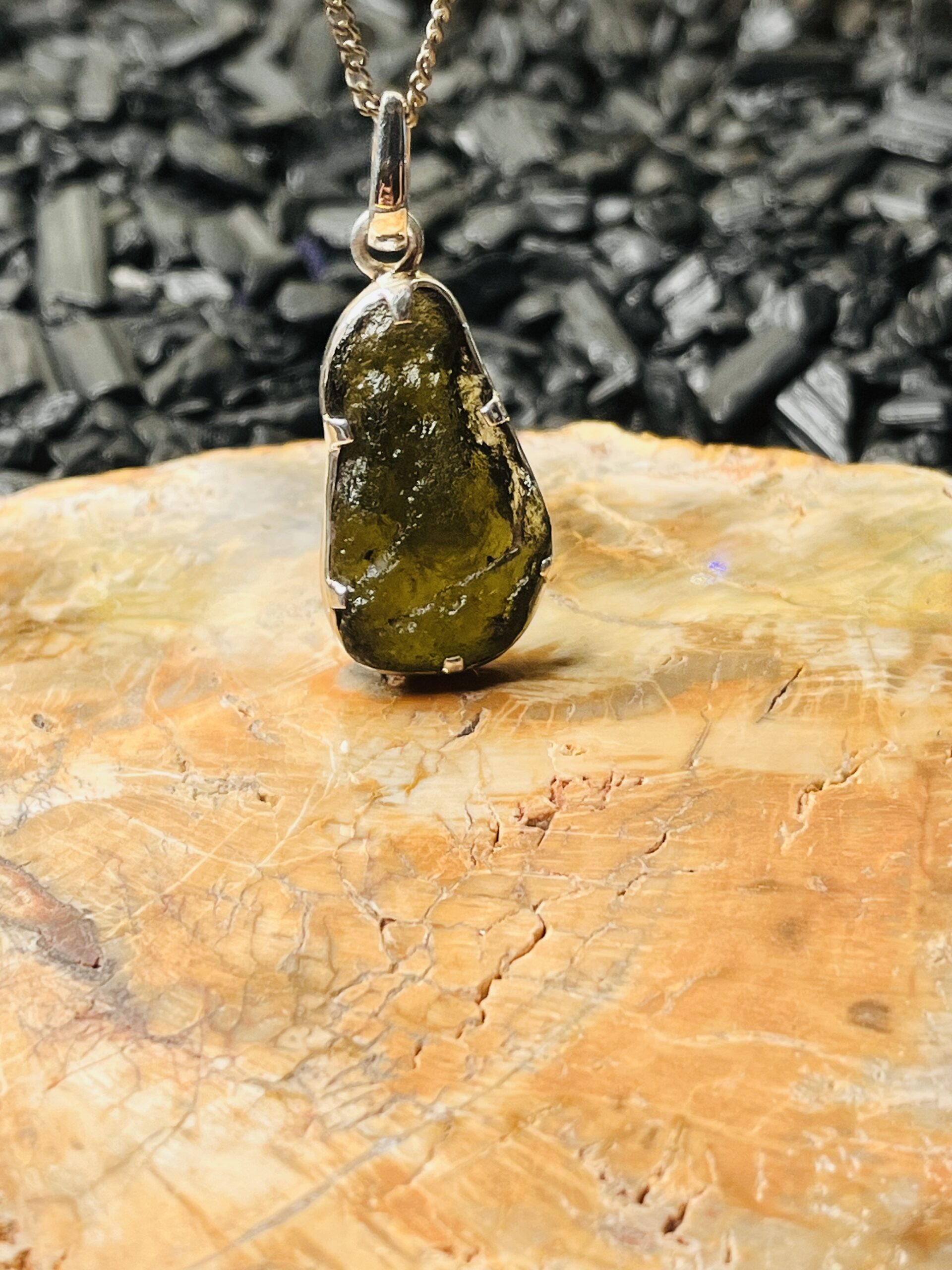 green moldavite pendent